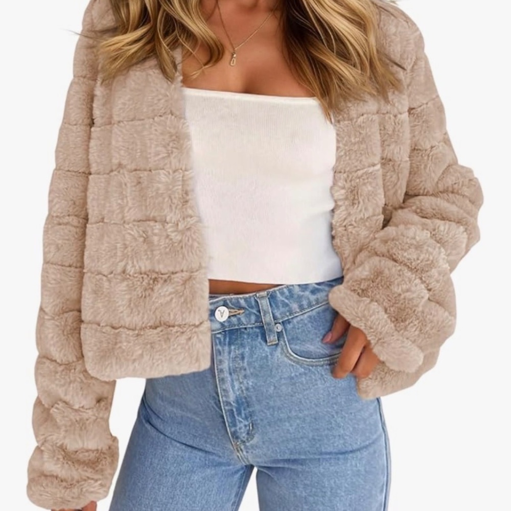 Cropped Faux Fur Jacket